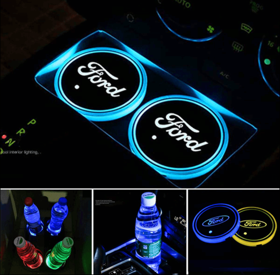 Discos LED de ambiente para interior personalizados multicolor (2 uds.)