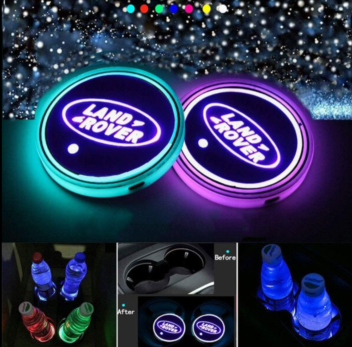 Discos LED de ambiente para interior personalizados multicolor (2 uds.)