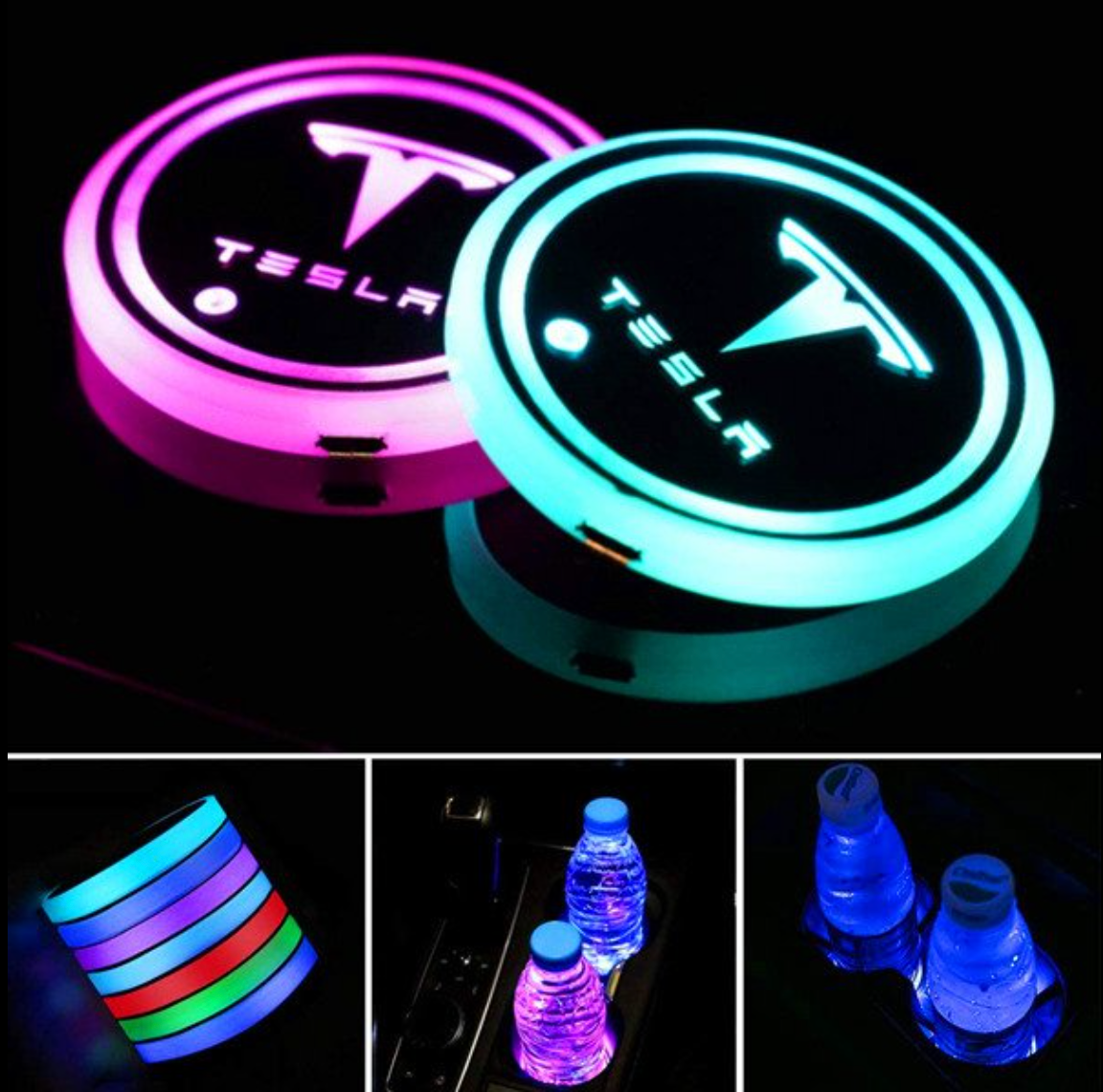 Discos LED de ambiente para interior personalizados multicolor (2 uds.)