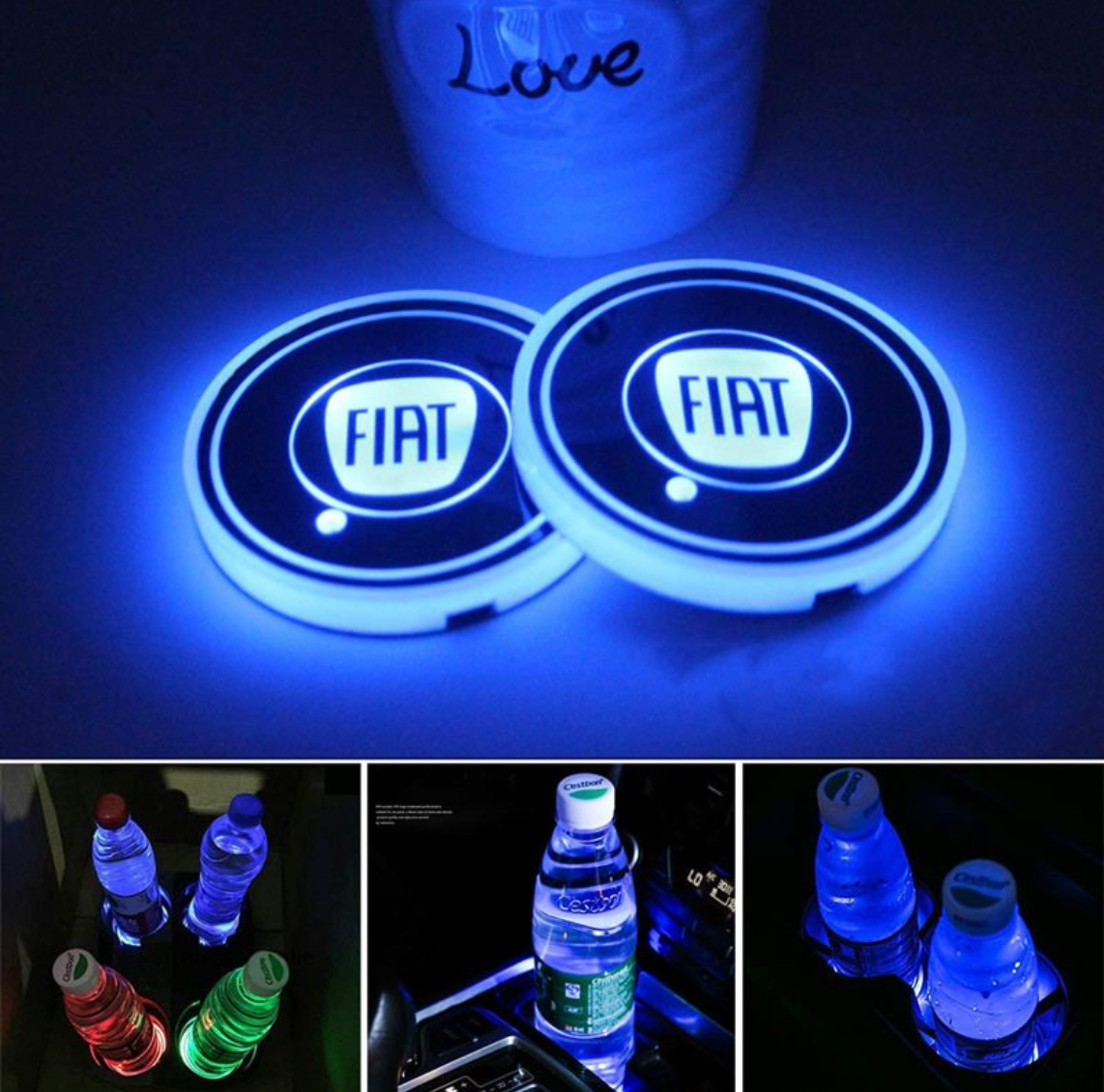 Discos LED de ambiente para interior personalizados multicolor (2 uds.)